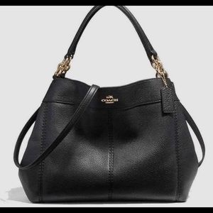 Coach - black Pebble leather tote- NWT